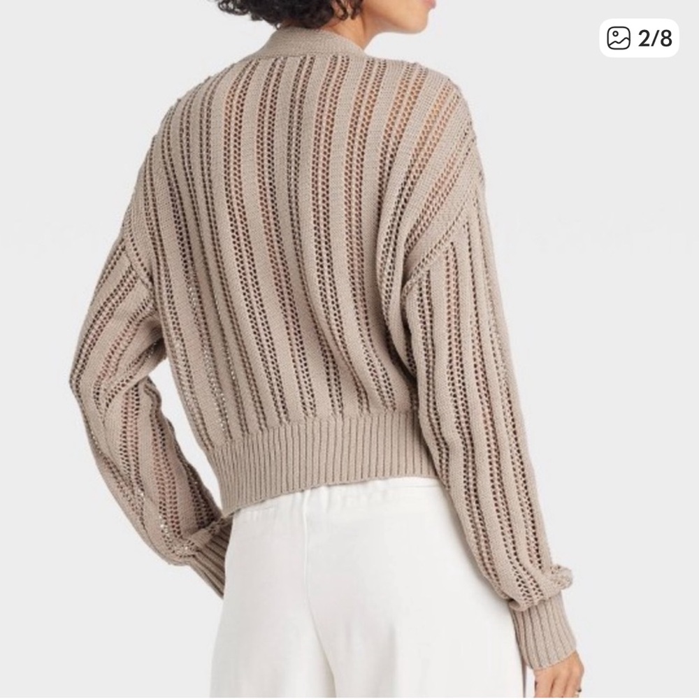 NWT- A New Day Crochet Ivory Cardigan - Picture 4 of 7